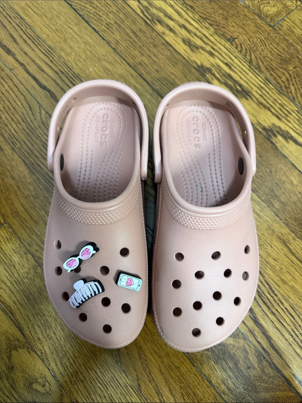 CROCS Classic Clog in Dusty Rose with Decorative Charms